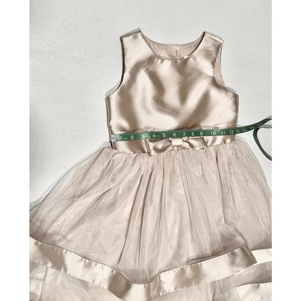 Speechless Kids Girls Dress Midi Sleeveless Champagne Lined Bow Lining Size 6X - Picture 10 of 15
